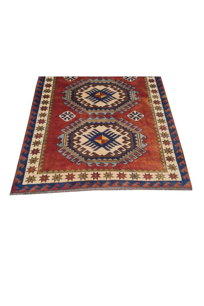 Authentic Hand Knotted Vintage Kurdi Wool Area Rug 6 x 4 Ft - Image 5