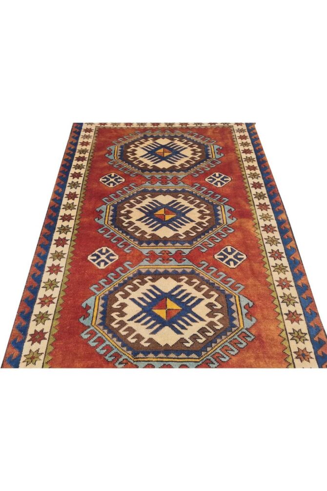 Authentic Hand Knotted Vintage Kurdi Wool Area Rug 6 x 4 Ft - Image 6