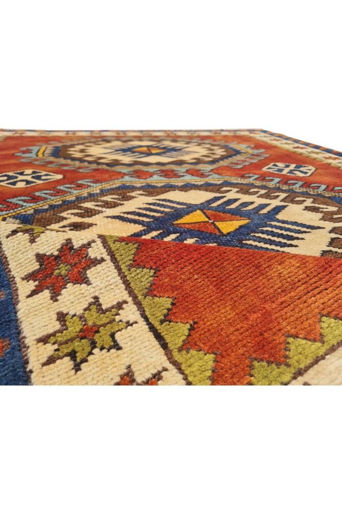 Authentic Hand Knotted Vintage Kurdi Wool Area Rug 6 x 4 Ft - Image 8