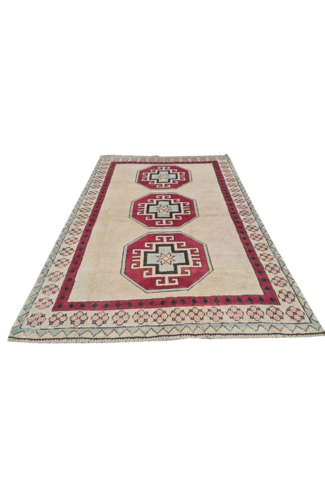 Authentic Hand Knotted Vintage Kurdi Wool Area Rug 6 x 4 Ft - Image 2