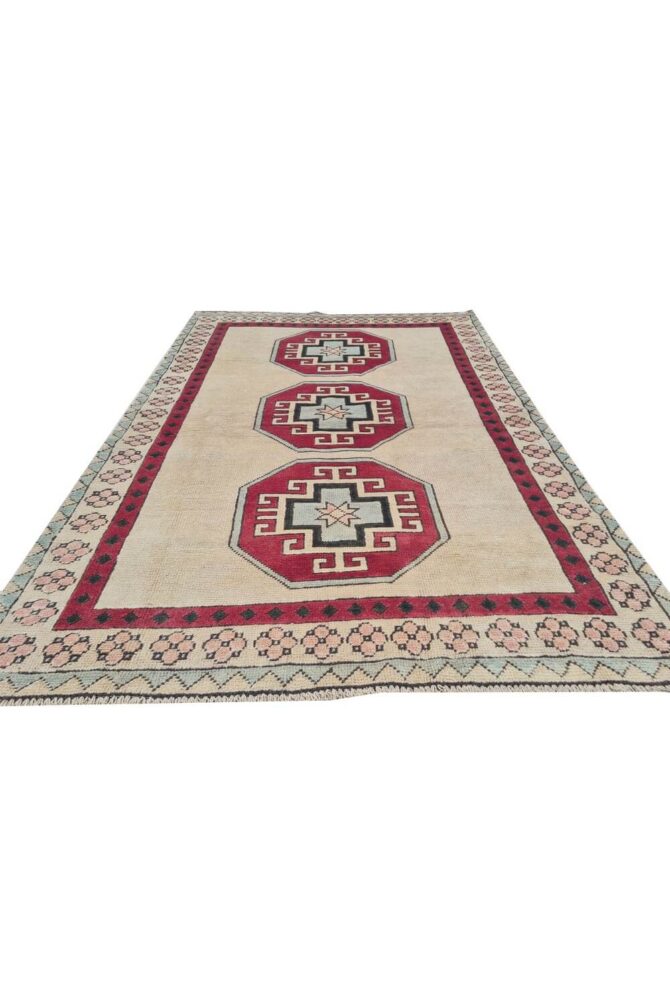 Authentic Hand Knotted Vintage Kurdi Wool Area Rug 6 x 4 Ft - Image 3