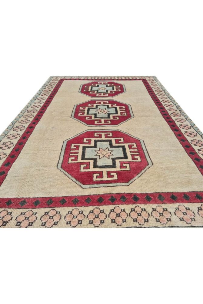 Authentic Hand Knotted Vintage Kurdi Wool Area Rug 6 x 4 Ft - Image 4