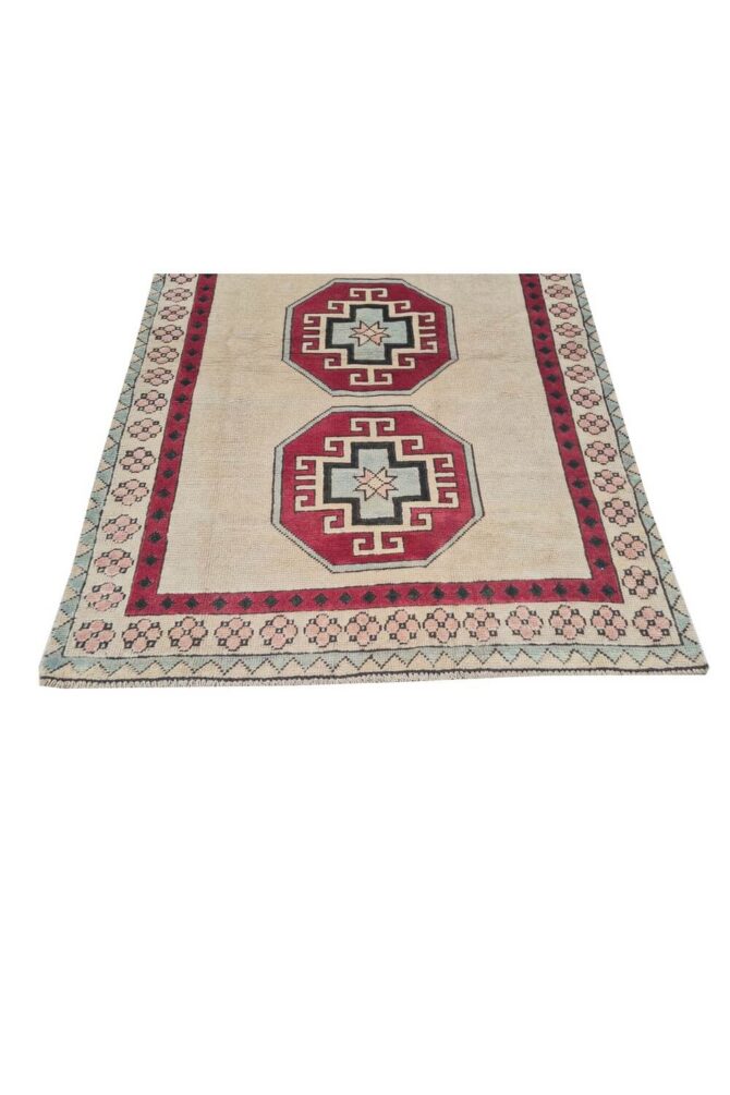 Authentic Hand Knotted Vintage Kurdi Wool Area Rug 6 x 4 Ft - Image 7
