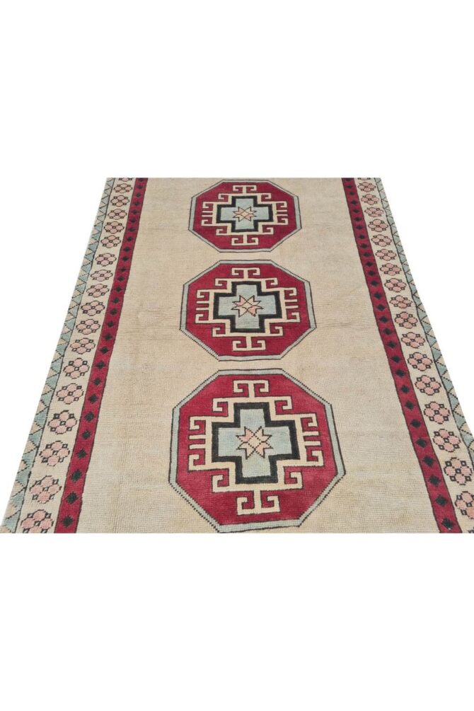 Authentic Hand Knotted Vintage Kurdi Wool Area Rug 6 x 4 Ft - Image 5