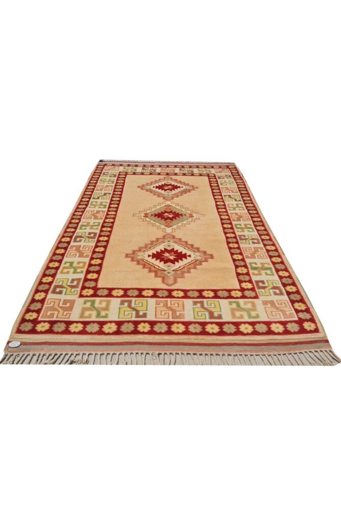 Authentic Hand Knotted Vintage Kurdi Wool Area Rug 5 x 4 Ft - Image 2