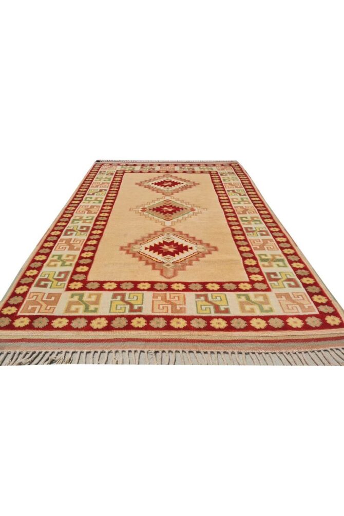 Authentic Hand Knotted Vintage Kurdi Wool Area Rug 5 x 4 Ft - Image 3
