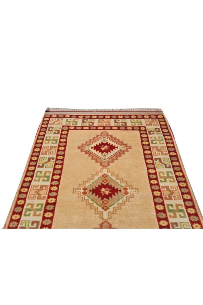 Authentic Hand Knotted Vintage Kurdi Wool Area Rug 5 x 4 Ft - Image 6