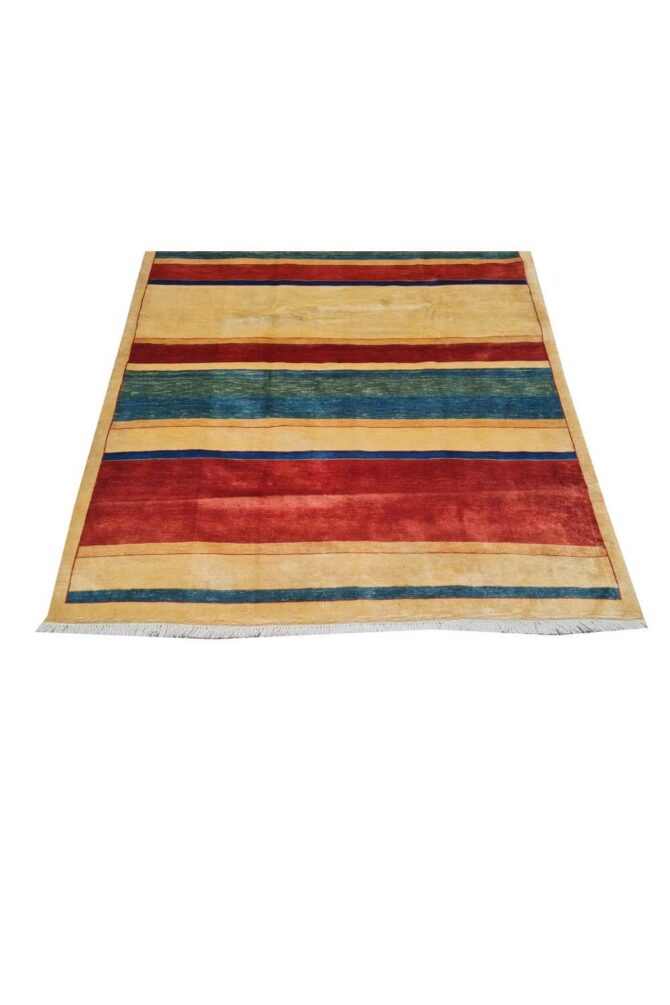 Authentic Hand Knotted Vintage Bokhara Jhaldar Wool Area Rug 6 x 4 Ft - Image 7