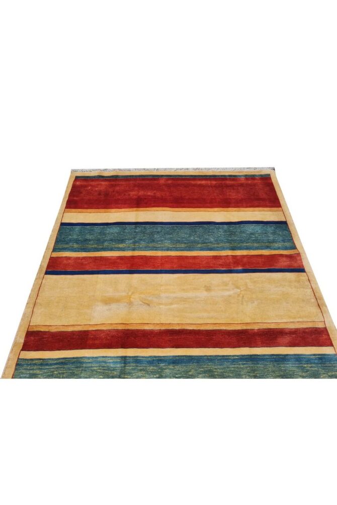 Authentic Hand Knotted Vintage Bokhara Jhaldar Wool Area Rug 6 x 4 Ft - Image 6