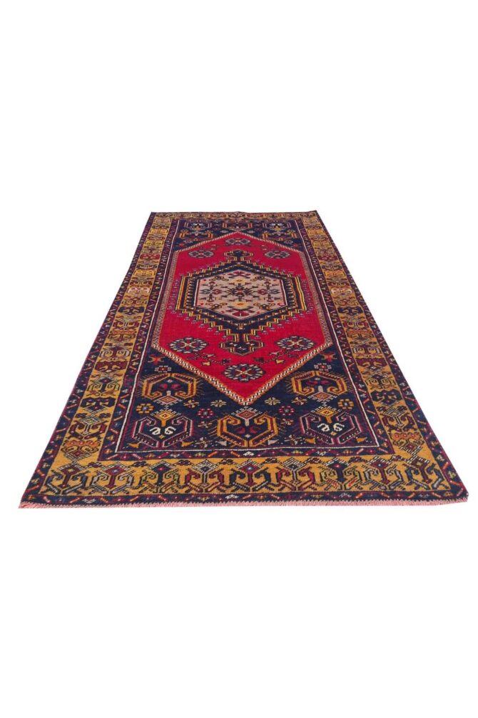 Authentic Hand Knotted Vintage Turkish Wool Area Rug 6 x 3 Ft - Image 2