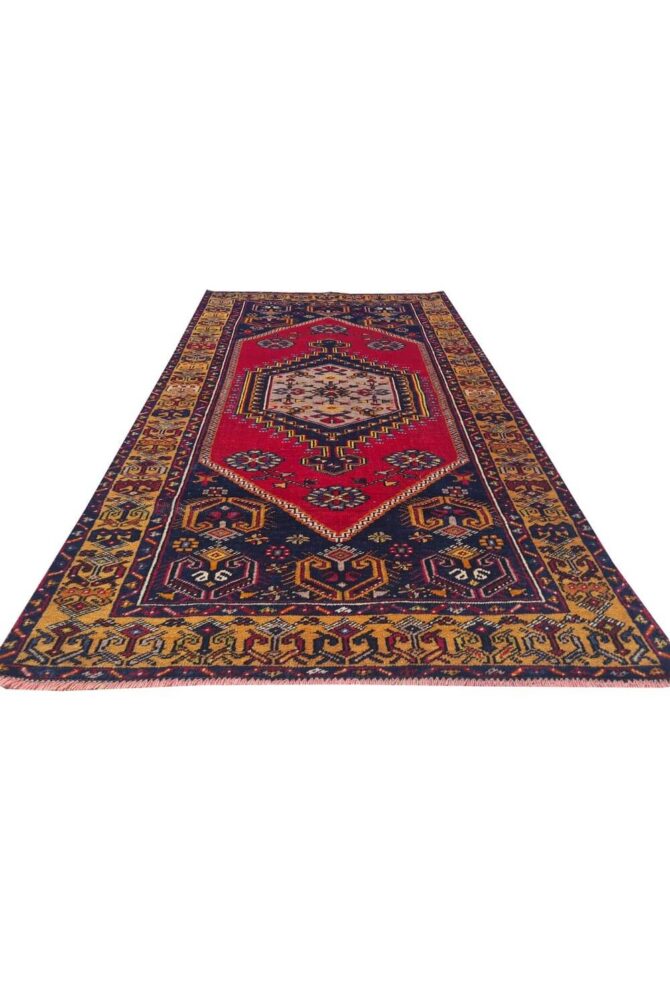 Authentic Hand Knotted Vintage Turkish Wool Area Rug 6 x 3 Ft - Image 3