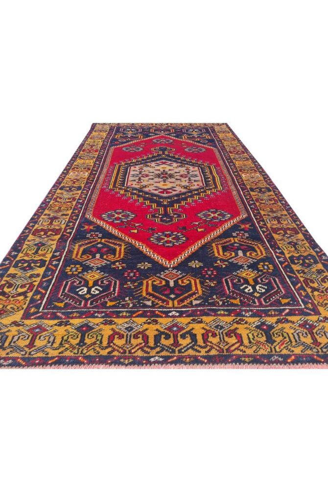Authentic Hand Knotted Vintage Turkish Wool Area Rug 6 x 3 Ft - Image 4