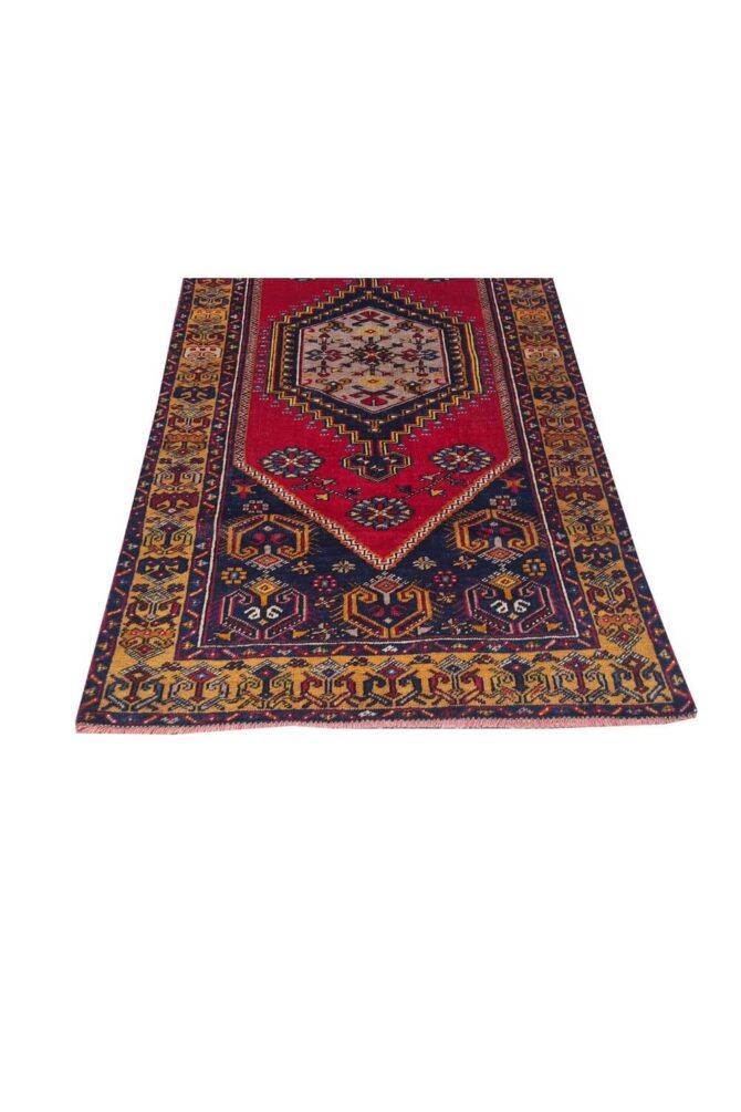 Authentic Hand Knotted Vintage Turkish Wool Area Rug 6 x 3 Ft - Image 7