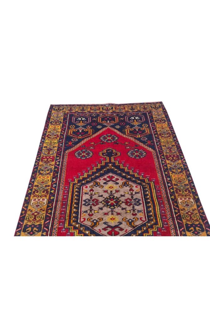 Authentic Hand Knotted Vintage Turkish Wool Area Rug 6 x 3 Ft - Image 6