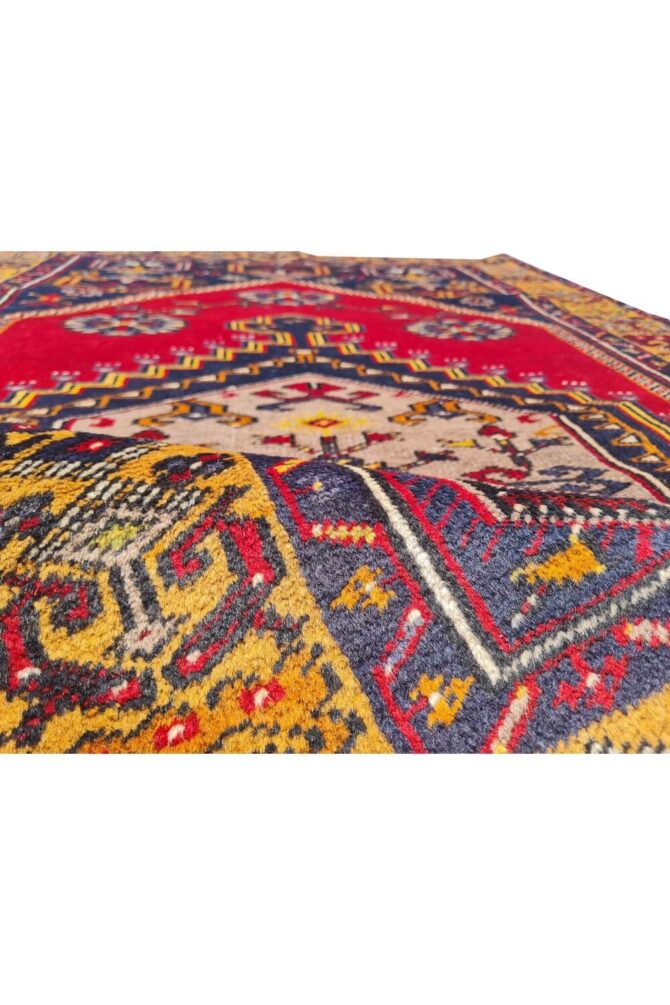 Authentic Hand Knotted Vintage Turkish Wool Area Rug 6 x 3 Ft - Image 8