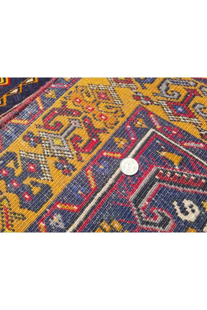 Authentic Hand Knotted Vintage Turkish Wool Area Rug 6 x 3 Ft - Image 9
