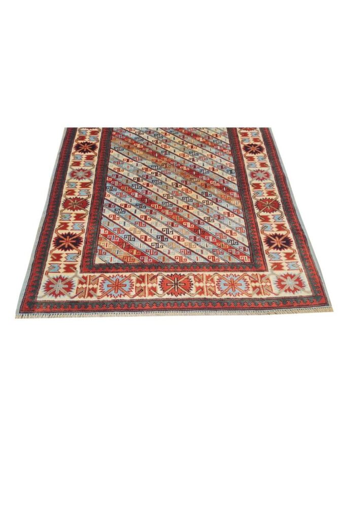Authentic Hand Knotted Vintage Kurdi Wool Area Rug 6 x 4 Ft - Image 7
