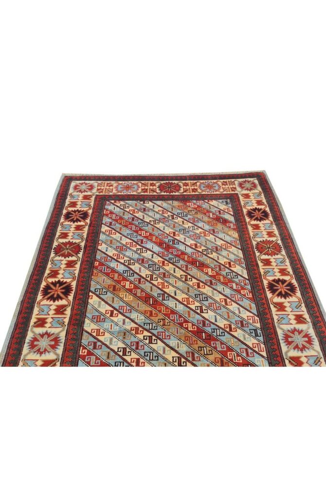 Authentic Hand Knotted Vintage Kurdi Wool Area Rug 6 x 4 Ft - Image 6