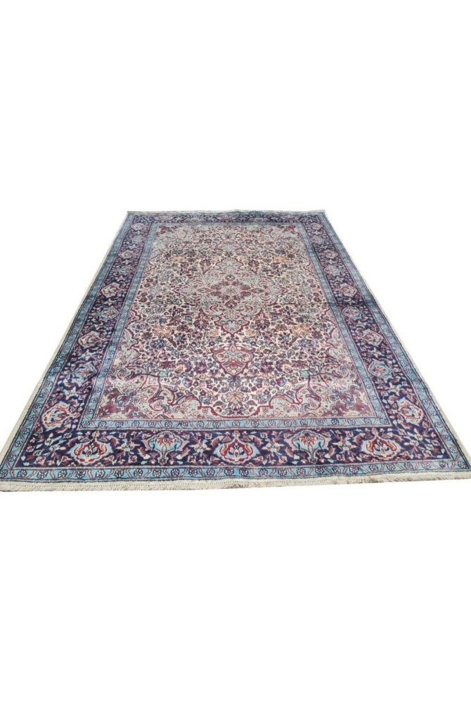 Authentic Hand Knotted Vintage Kashmir Wool Area Rug 6 x 4 Ft - Image 2