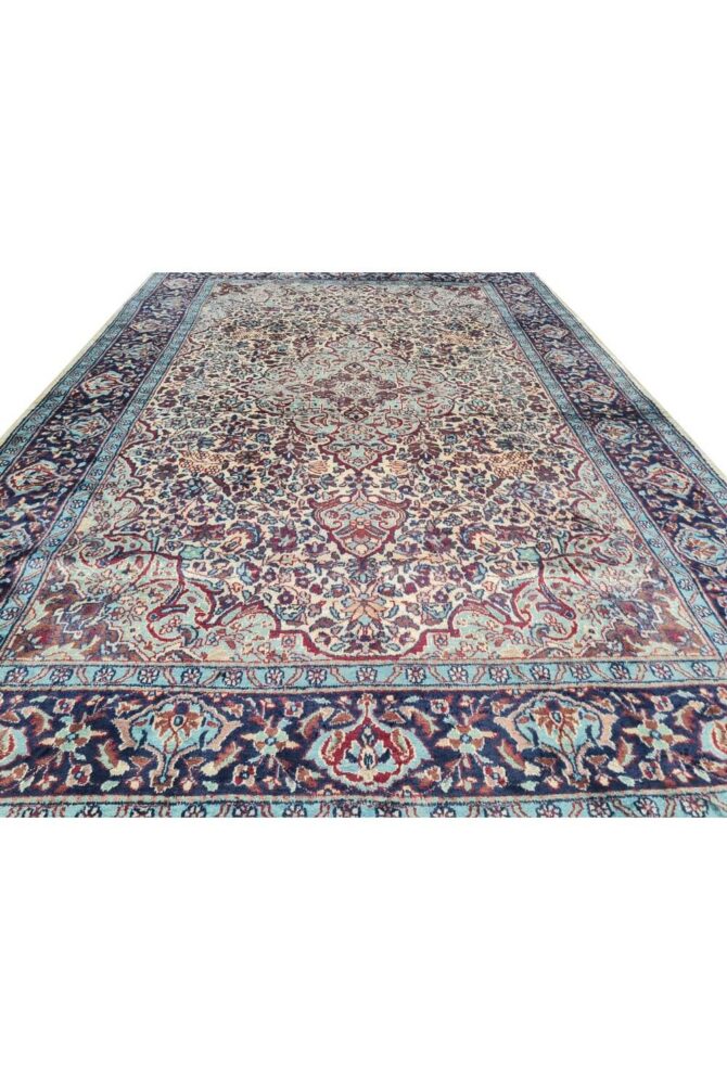 Authentic Hand Knotted Vintage Kashmir Wool Area Rug 6 x 4 Ft - Image 4