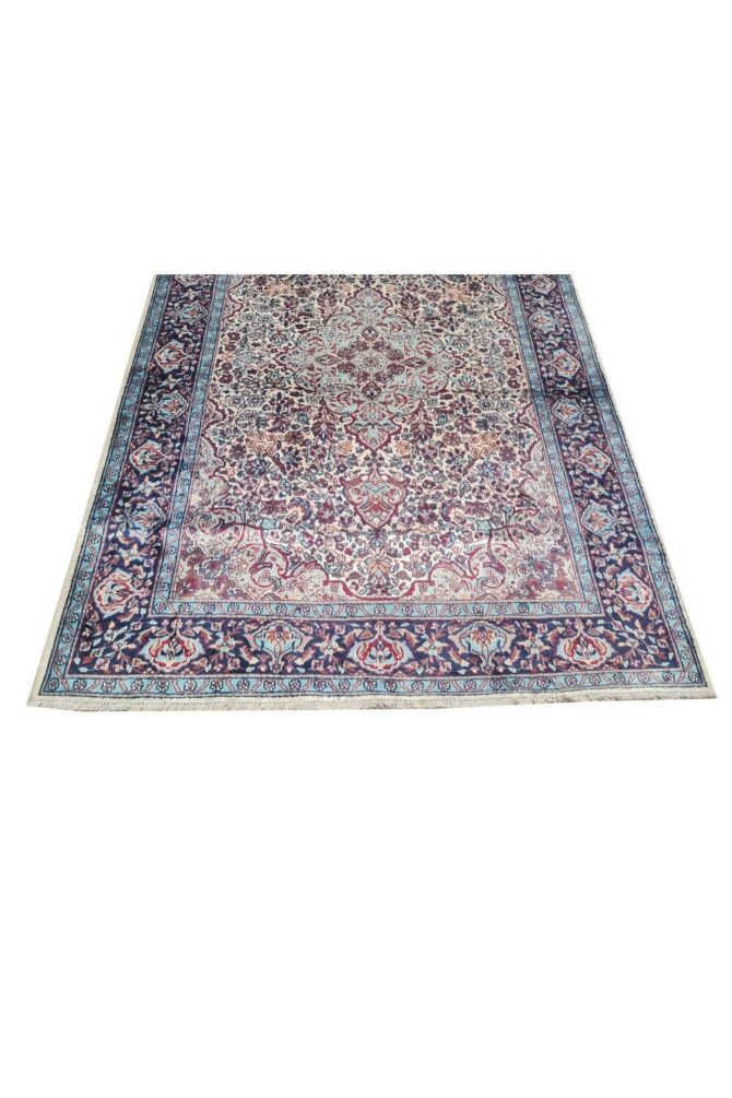 Authentic Hand Knotted Vintage Kashmir Wool Area Rug 6 x 4 Ft - Image 7