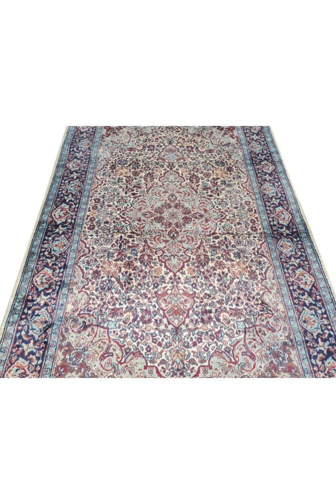 Authentic Hand Knotted Vintage Kashmir Wool Area Rug 6 x 4 Ft - Image 5