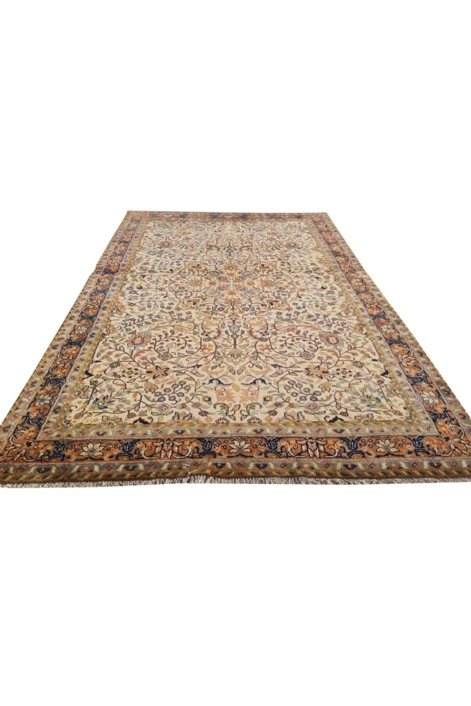 Amazing Hand Knotted Vintage Traditional Tribal Tabreez Wool Area Rug 7 x 4 Ft - Image 3