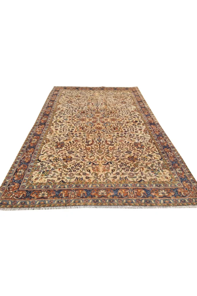 Amazing Hand Knotted Vintage Traditional Tribal Tabreez Wool Area Rug 7 x 4 Ft - Image 2
