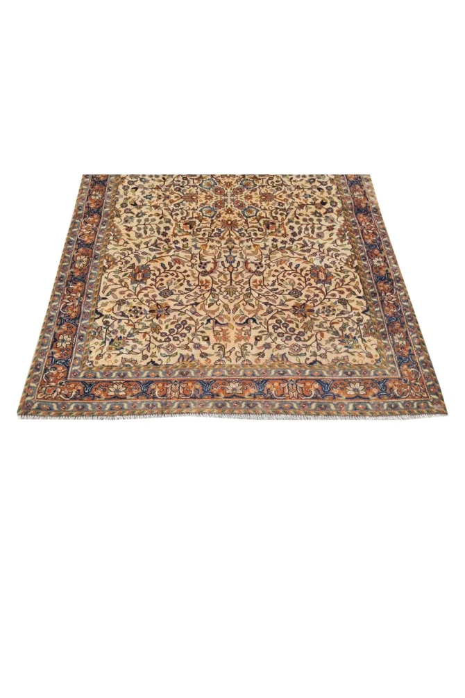 Amazing Hand Knotted Vintage Traditional Tribal Tabreez Wool Area Rug 7 x 4 Ft - Image 8
