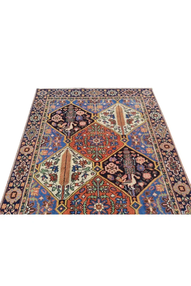 Amazing Hand Knotted Vintage Traditional Tribal Indo Pictorial Wool Area Rug 6 x 4 Ft - Image 6