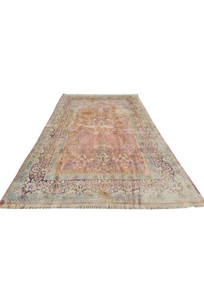 Amazing Hand Knotted Antique Traditional Tribal Kashmir Pictorial Silk Area Rug 6 x 4 Ft - Image 2