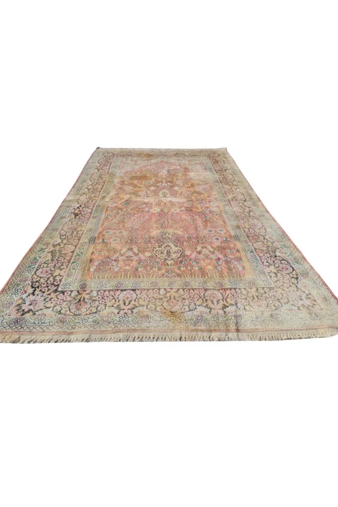 Amazing Hand Knotted Antique Traditional Tribal Kashmir Pictorial Silk Area Rug 6 x 4 Ft - Image 3