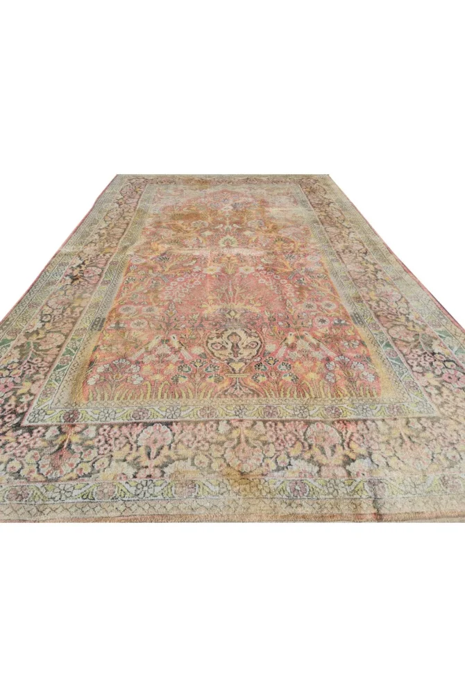 Amazing Hand Knotted Antique Traditional Tribal Kashmir Pictorial Silk Area Rug 6 x 4 Ft - Image 4