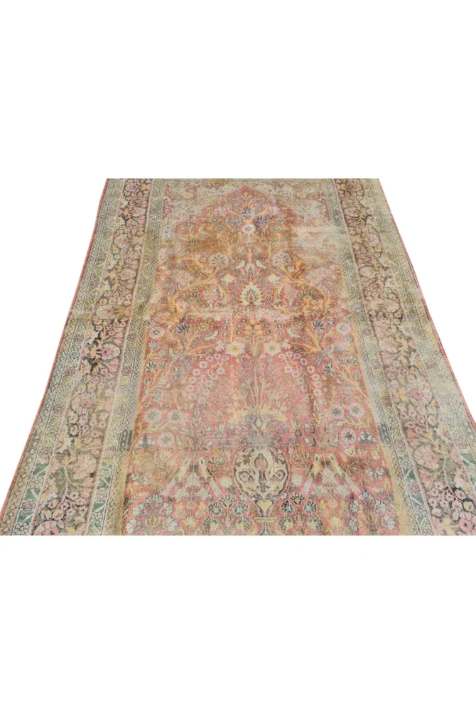 Amazing Hand Knotted Antique Traditional Tribal Kashmir Pictorial Silk Area Rug 6 x 4 Ft - Image 5