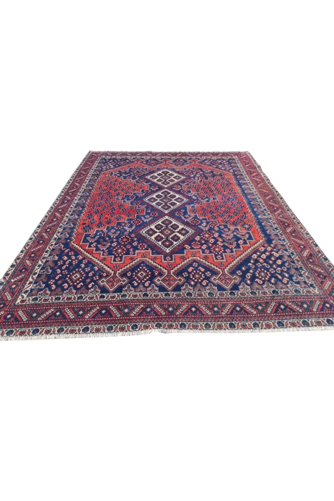 Amazing Hand Knotted Vintage Traditional Tribal Afshour Pictorial Wool Area Rug 6 x 5 Ft - Image 2