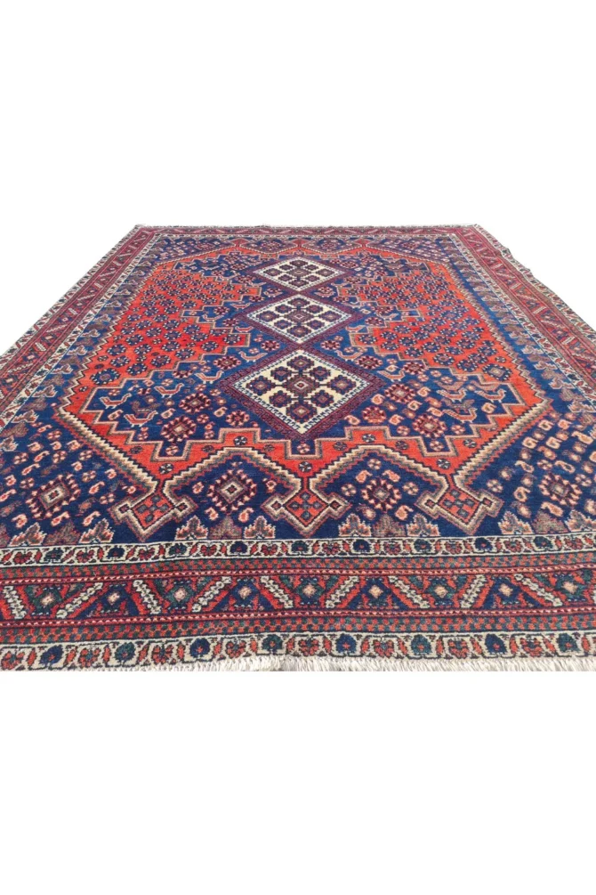 Amazing Hand Knotted Vintage Traditional Tribal Afshour Pictorial Wool Area Rug 6 x 5 Ft - Image 4