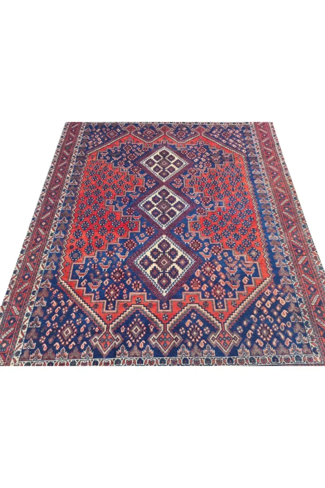Amazing Hand Knotted Vintage Traditional Tribal Afshour Pictorial Wool Area Rug 6 x 5 Ft - Image 5