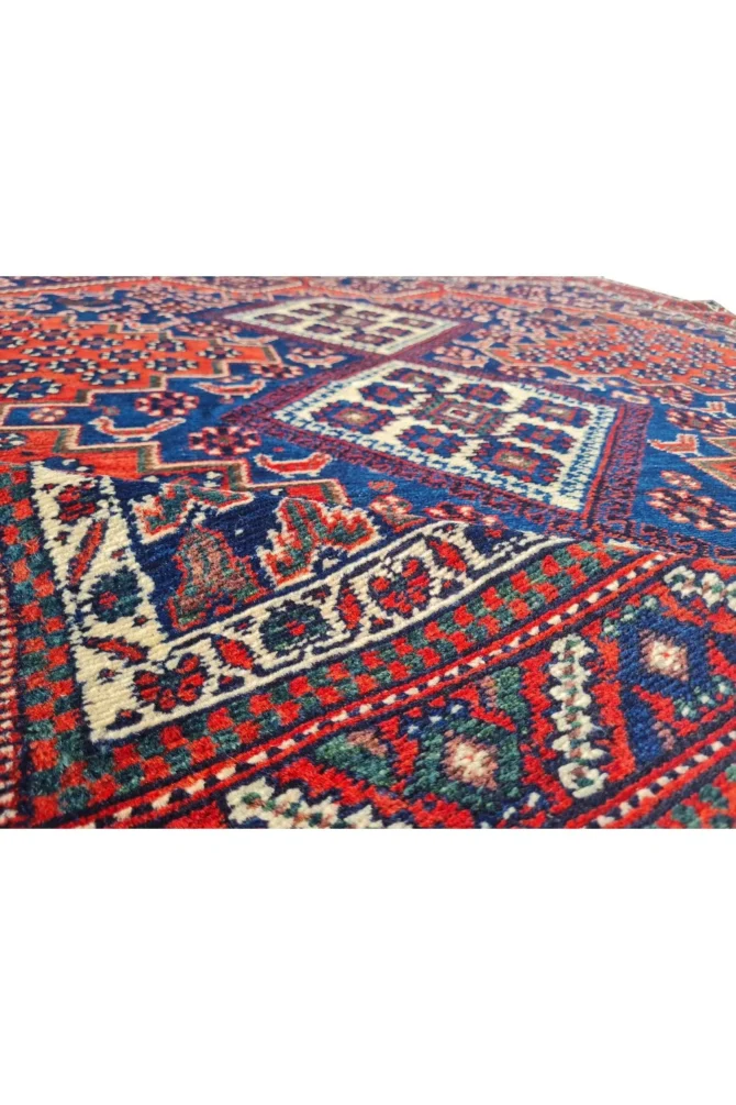Amazing Hand Knotted Vintage Traditional Tribal Afshour Pictorial Wool Area Rug 6 x 5 Ft - Image 6