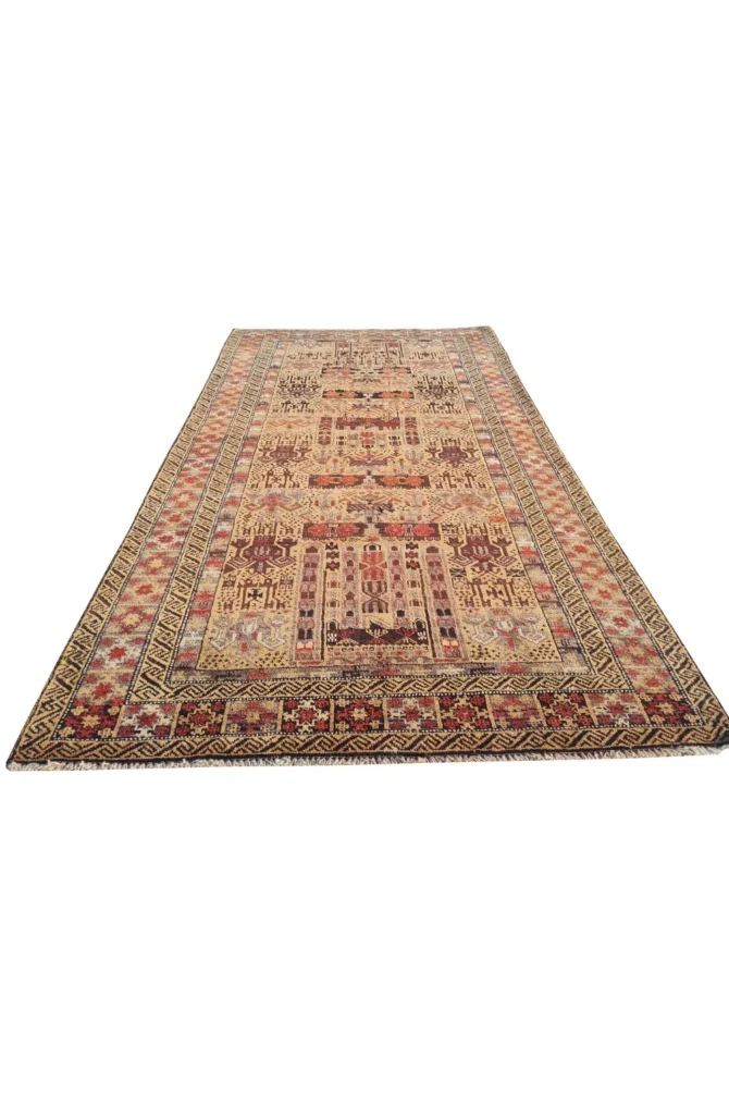 Amazing Hand Knotted Vintage Traditional Tribal Sastan Balouch Wool Area Rug 6.3 x 3.5 Ft - Image 2