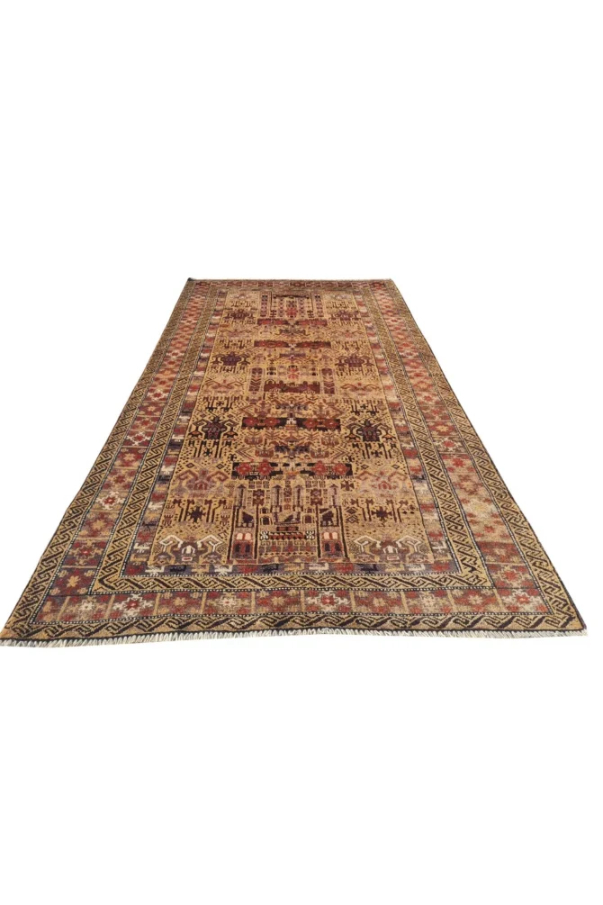 Amazing Hand Knotted Vintage Traditional Tribal Sastan Balouch Wool Area Rug 6.3 x 3.5 Ft - Image 3