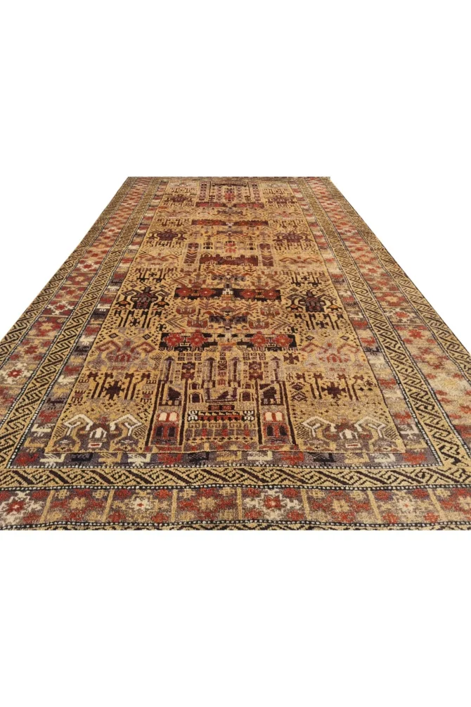 Amazing Hand Knotted Vintage Traditional Tribal Sastan Balouch Wool Area Rug 6.3 x 3.5 Ft - Image 4