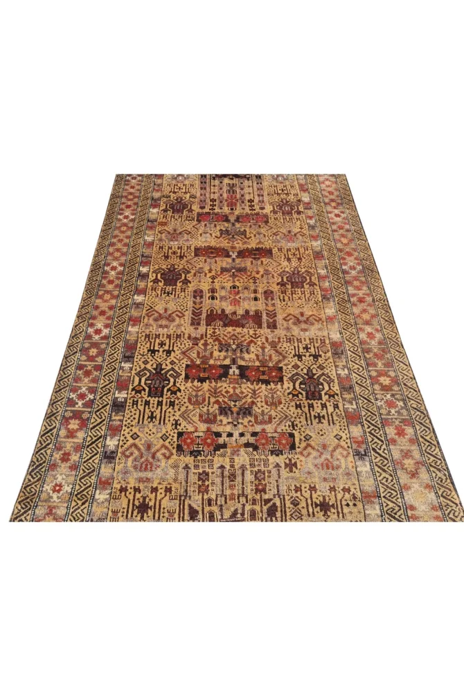 Amazing Hand Knotted Vintage Traditional Tribal Sastan Balouch Wool Area Rug 6.3 x 3.5 Ft - Image 5