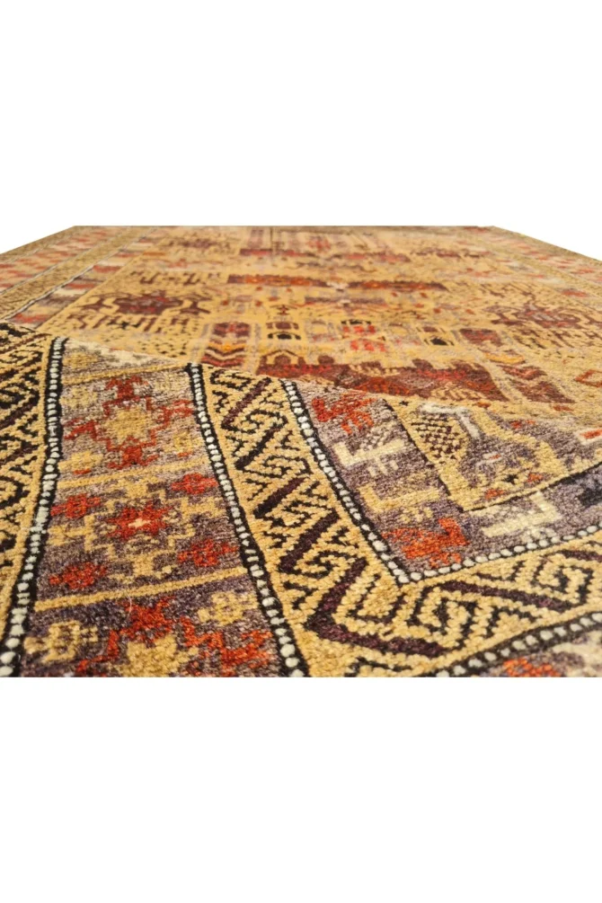 Amazing Hand Knotted Vintage Traditional Tribal Sastan Balouch Wool Area Rug 6.3 x 3.5 Ft - Image 7