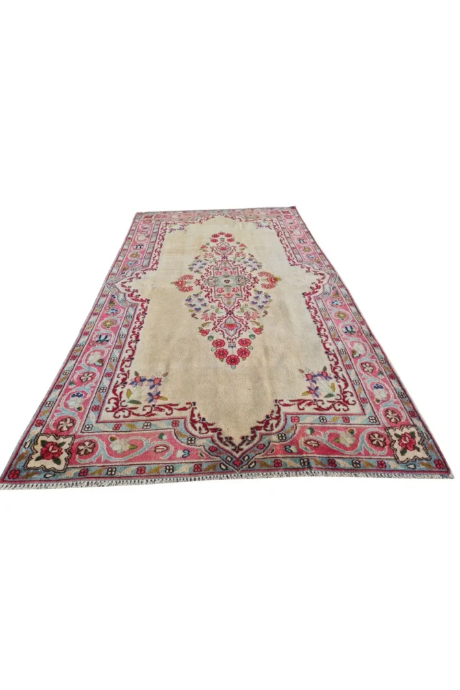 Amazing Hand Knotted Vintage Traditional Tribal Qirmoun Wool Area Rug 7 x 4 Ft - Image 2