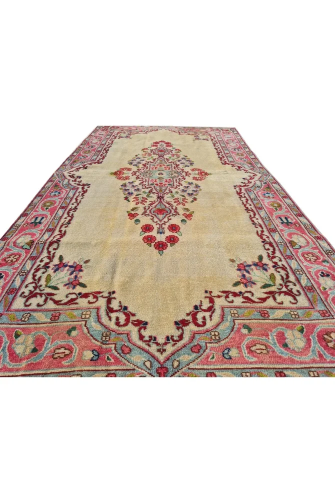 Amazing Hand Knotted Vintage Traditional Tribal Qirmoun Wool Area Rug 7 x 4 Ft - Image 5