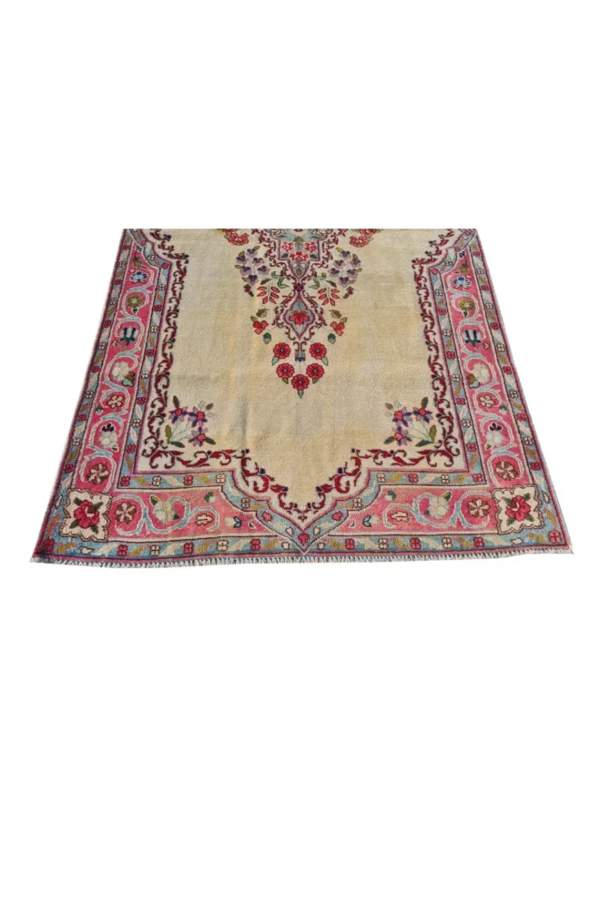 Amazing Hand Knotted Vintage Traditional Tribal Qirmoun Wool Area Rug 7 x 4 Ft - Image 8