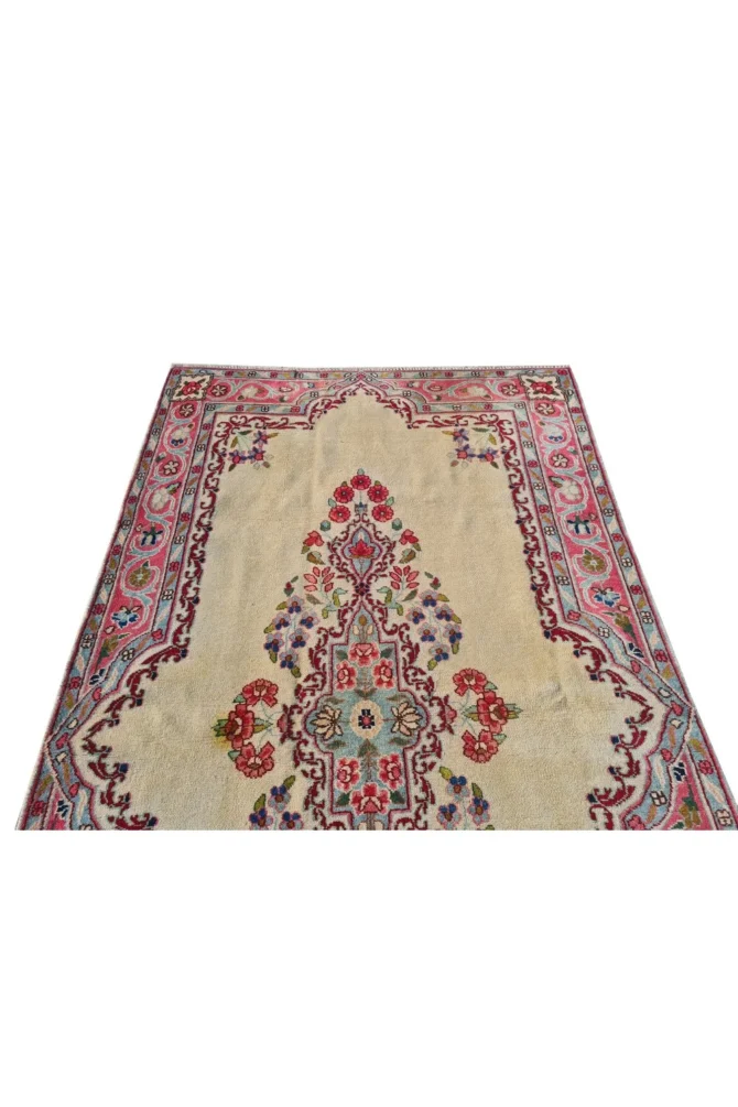 Amazing Hand Knotted Vintage Traditional Tribal Qirmoun Wool Area Rug 7 x 4 Ft - Image 7