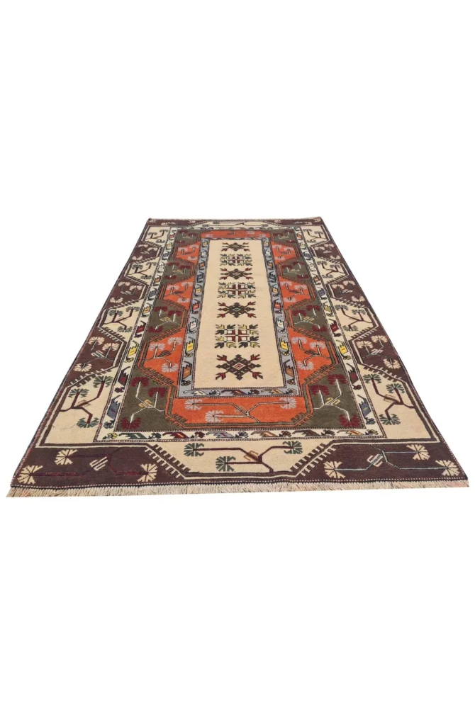 Amazing Hand Knotted Vintage Kurdi Wool Area Rug 7.5 x 4.4 Ft - Image 2