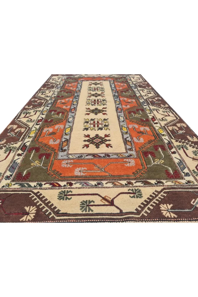 Amazing Hand Knotted Vintage Kurdi Wool Area Rug 7.5 x 4.4 Ft - Image 3
