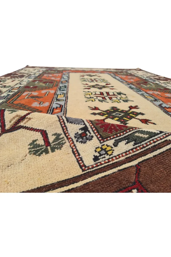 Amazing Hand Knotted Vintage Kurdi Wool Area Rug 7.5 x 4.4 Ft - Image 5